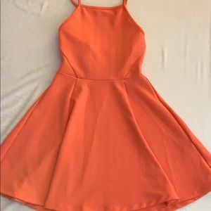 Divided peach mini dress